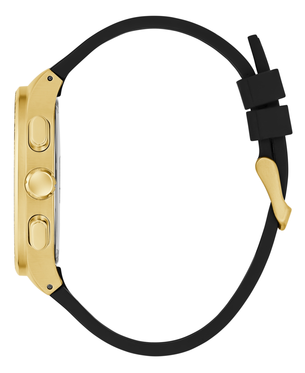 Guess Men's Multi-Function Black Silicone Watch 44mm