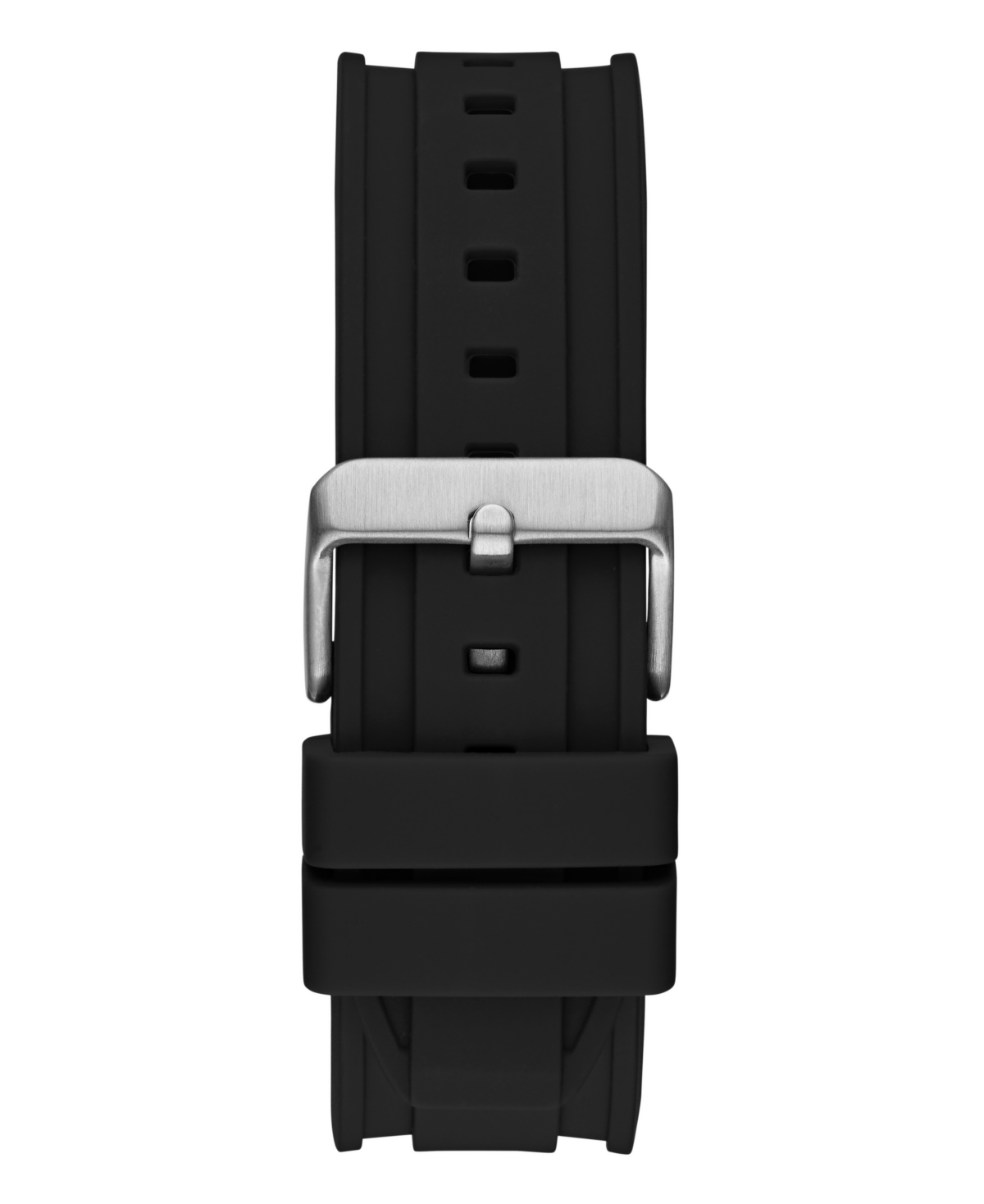 Guess Men's Multi-function Black Silicone Watch 46mm In Black