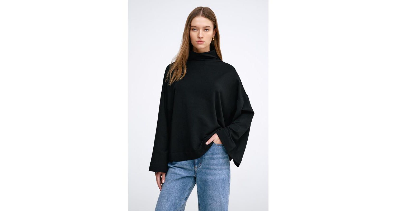 Women's Amanda Oversized High-Neck Wide-Sleeve Casual Sweatshirt