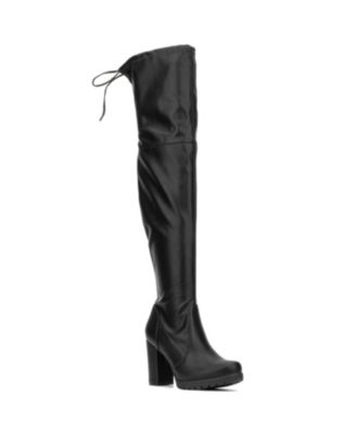 Black thigh high boots macys online