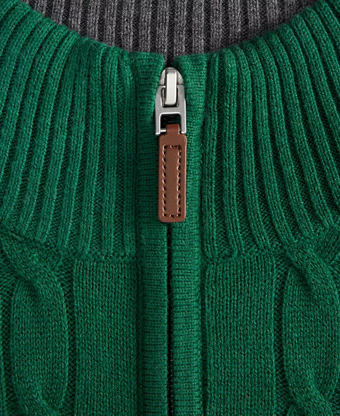 Men's Cable Knit Quarter-Zip Sweater - thumbnail 5