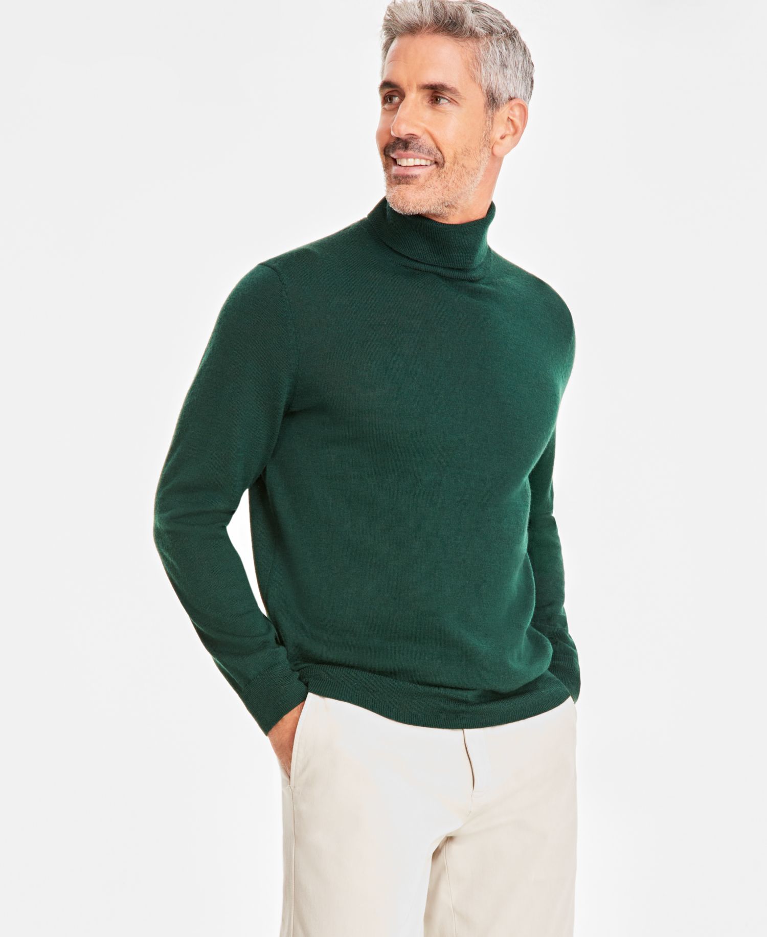 Men's Merino Wool Blend Turtleneck Sweater