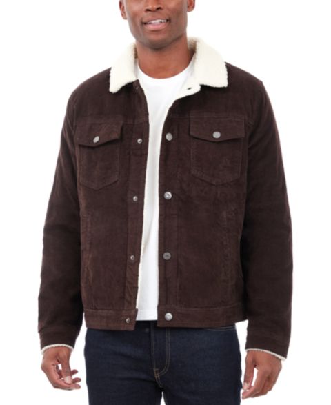 Мужская куртка Lucky Brand Corduroy Trucker, цвет: Тёмно-коричневый