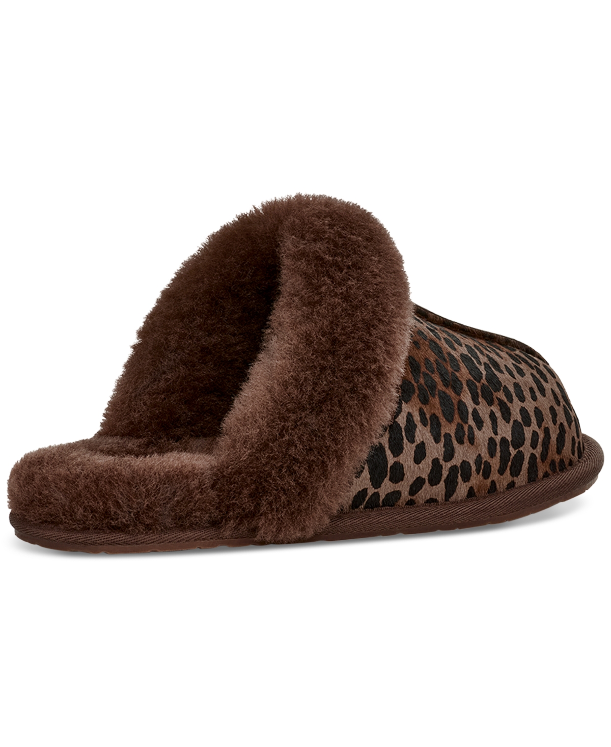Ugg Scuffette Caspian Printed Calf-hair Slippers In Burnt Cedar
