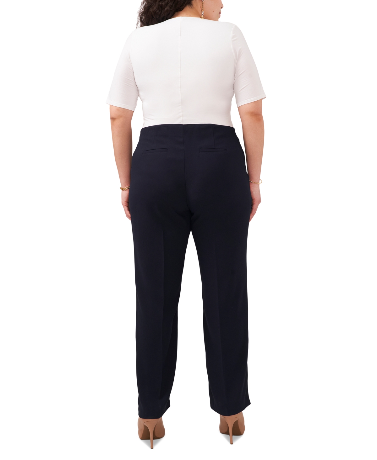VINCE CAMUTO PLUS SIZE MOSS CREPE WIDE-LEG PANTS 