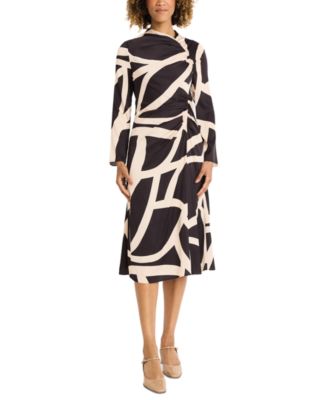 Maggy London Women's Printed Asymmetric Ruched Dress - Macy's