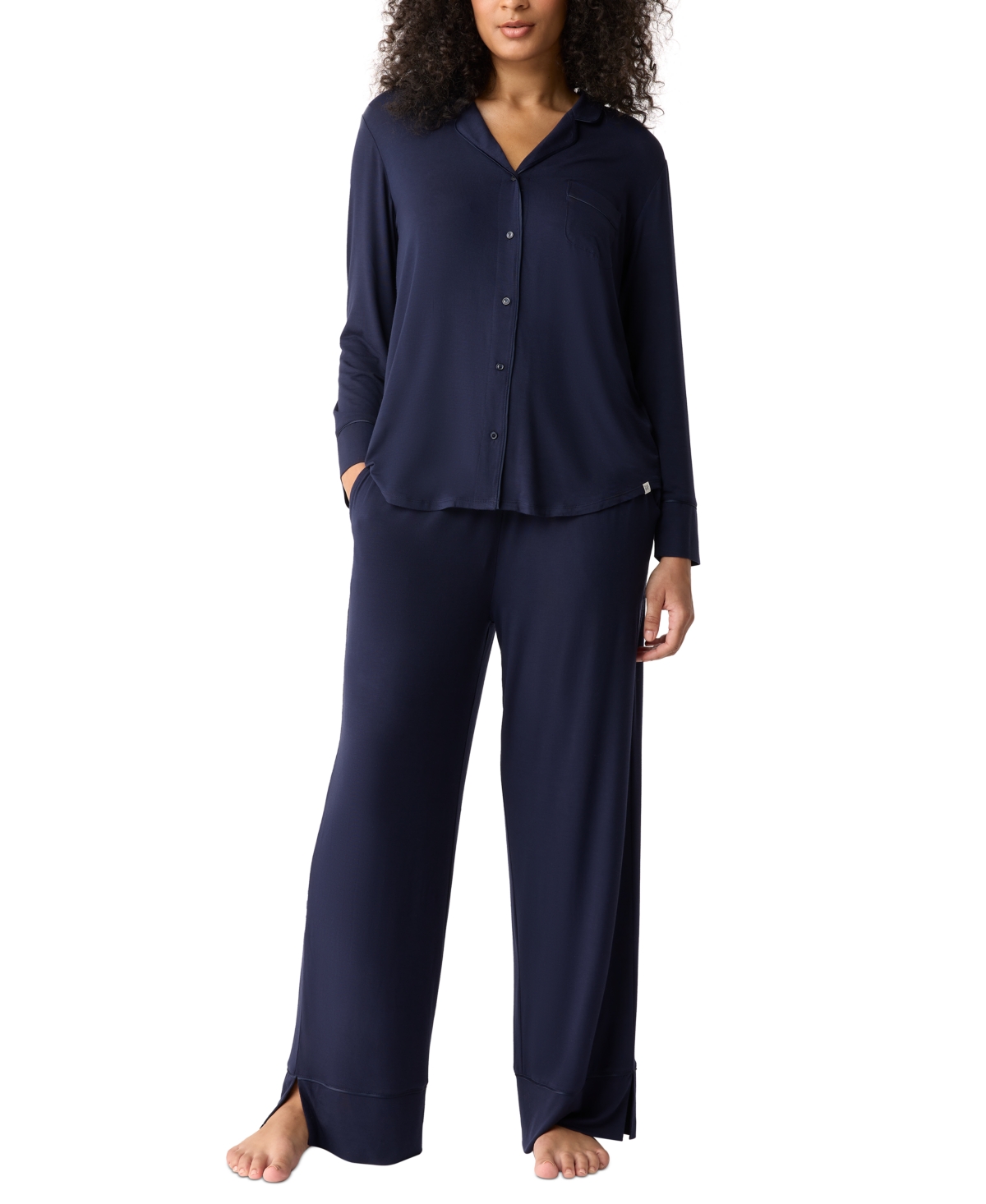 GapBody Women's 2-Pc. Notch Collar Pajama Set - Heather Rose