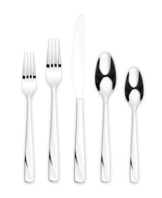 Ornative Rhoda Mirror 42 Piece Flatware Set with Wire Caddy, Service for 8 - Macy's