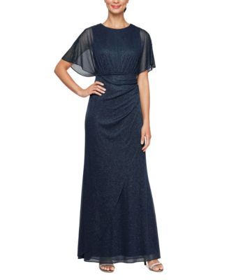 SL Fashions Women's Long A-Line Glitter Dress - Macy's