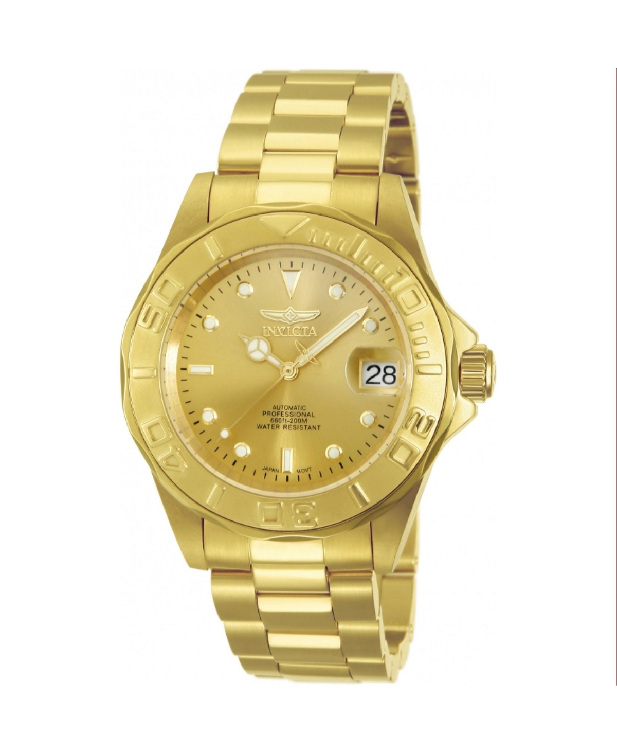 Invicta Men's 13929 Pro Diver Automatic 3 Hand Gold Dial Watch - Gold