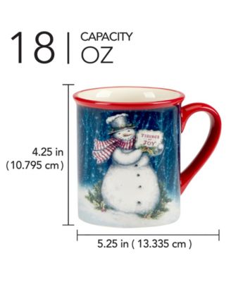 Snowman Greetings Mugs, Set of 4