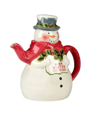 Snowman Greetings 3D Santa Teapot