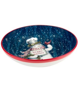 Snowman Greetings Serving Bowl