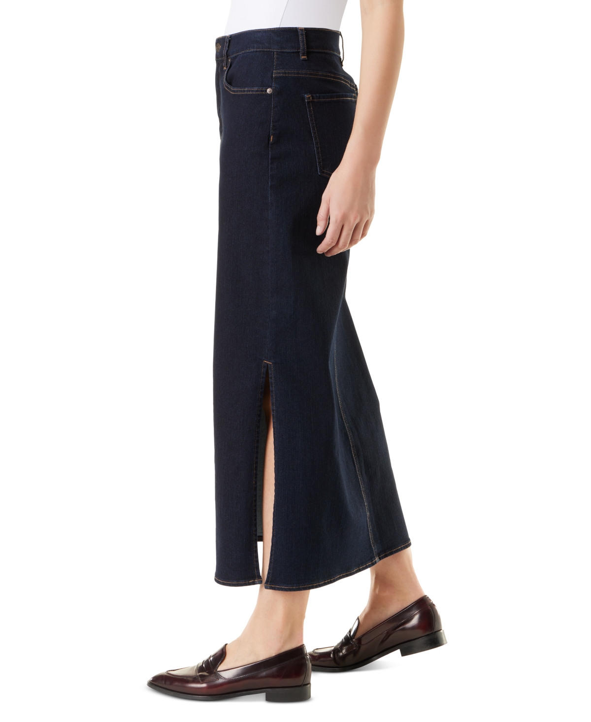 Gloria Vanderbilt Petite Denim Side-Slit Maxi Skirt