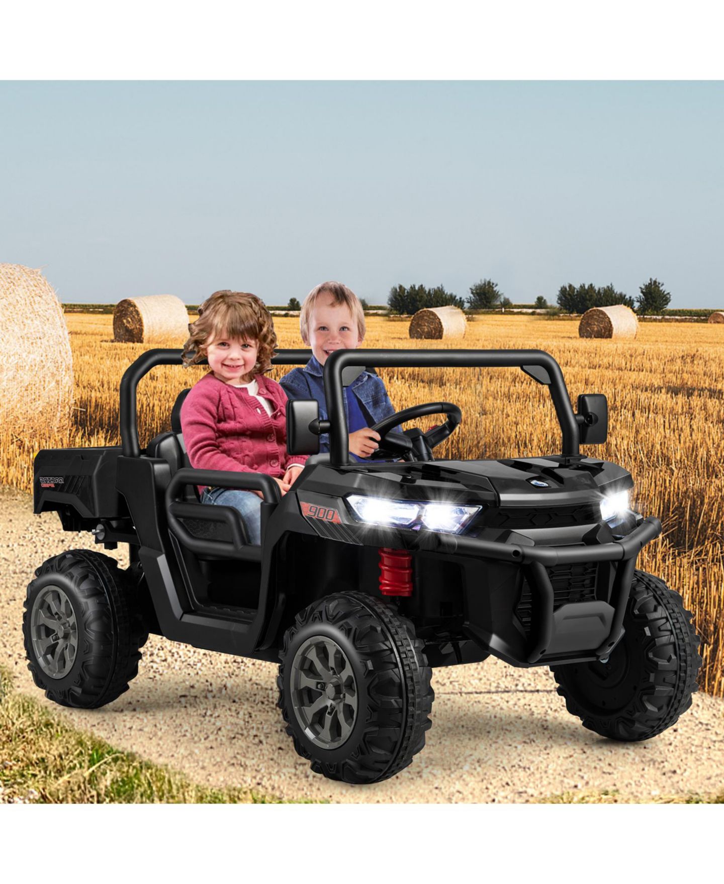 Детская игрушка SUGIFT 2-Seater Ride-On Dump Truck with Dump Bed and Shovel, 110 lbs Capacity, Ages 3+, цвет: Чёрный — фото 5