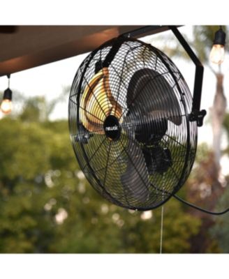 Adjustable High Velocity Wall Mount Fan – Heavy Duty Outdoor Garage Fan with 3 Speeds & Pull Chain, 4012 CFM