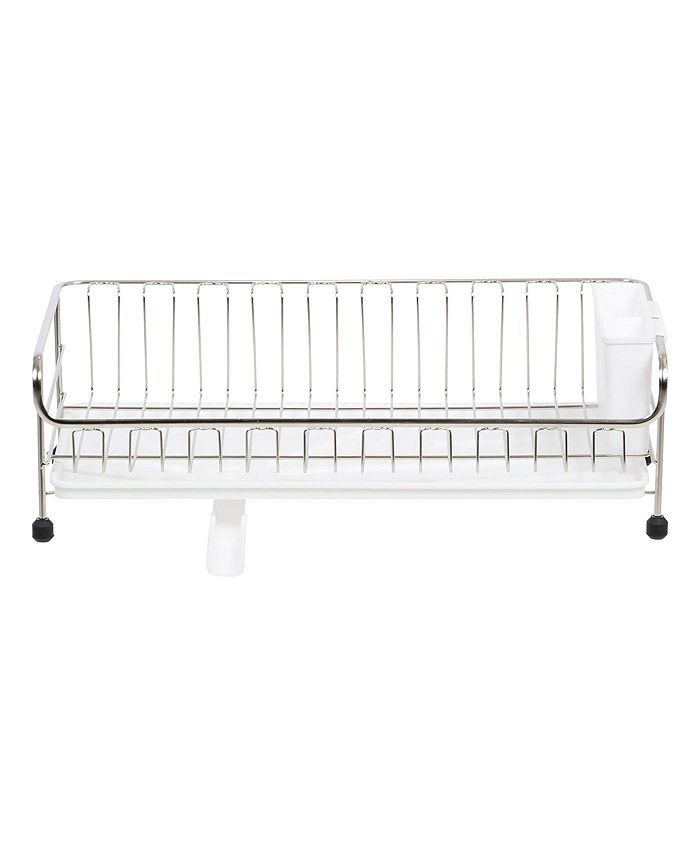 IRIS USA 1-tier Slim-sized Disk Rack with Drain Spout, White - Macy's