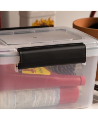 USA 6 Qt. Plastic Storage Bins with Sealed Lids, Clear Gasket Box, Airtight Containers 6Pk