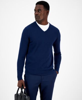 Alfani Men s Solid V Neck Cotton Sweater Created for Macy s Macy s