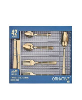 Alicja 42 Piece Flatware Set with Wire Caddy, Service for 8 