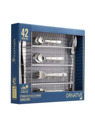 Anakin 42 Piece Flatware Set with Wire Caddy, Service for 8 
