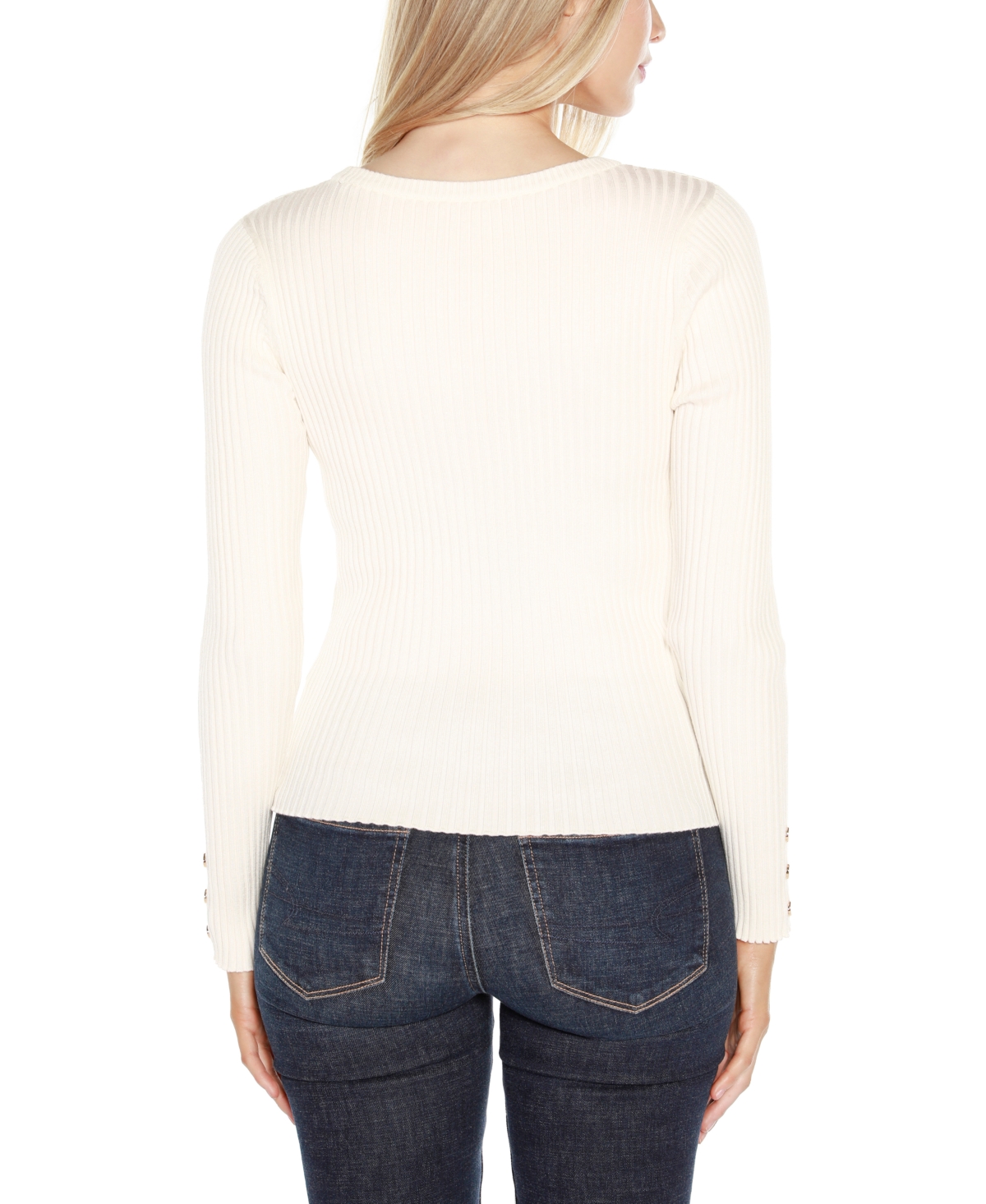 Belldini Women's Mixed-Rib Sweater -Gold
