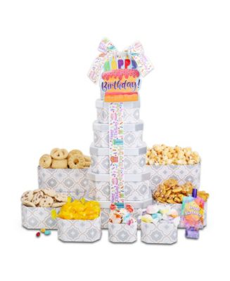 Alder Creek Gift Baskets Happy Birthday Gift Tower, 9 Piece - Macy's