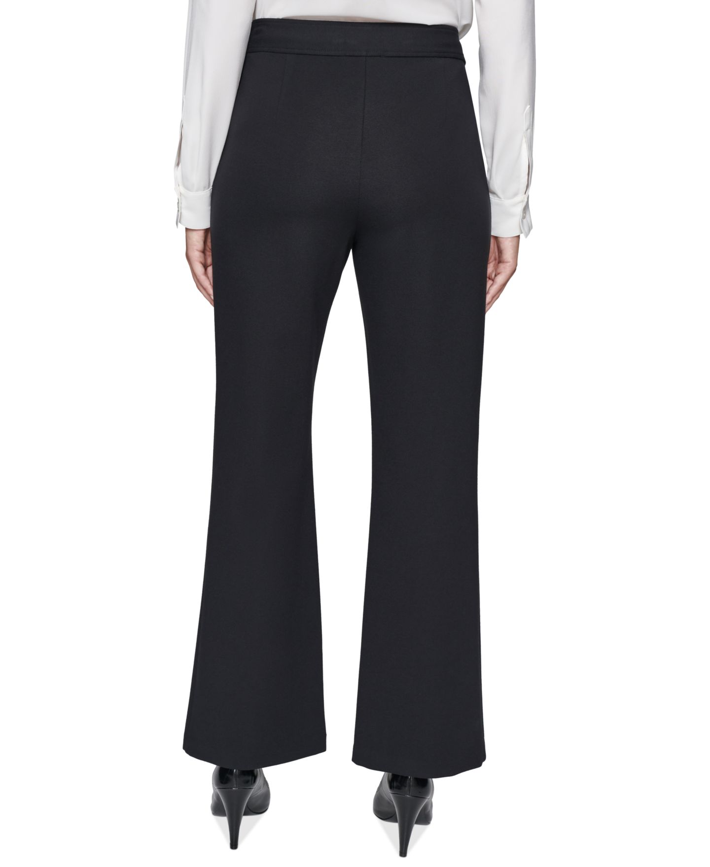 Женские брюки KARL LAGERFELD PARIS Faux-Zipper Mid-Rise Straight-Leg Ponte, цвет: Чёрный — фото 7