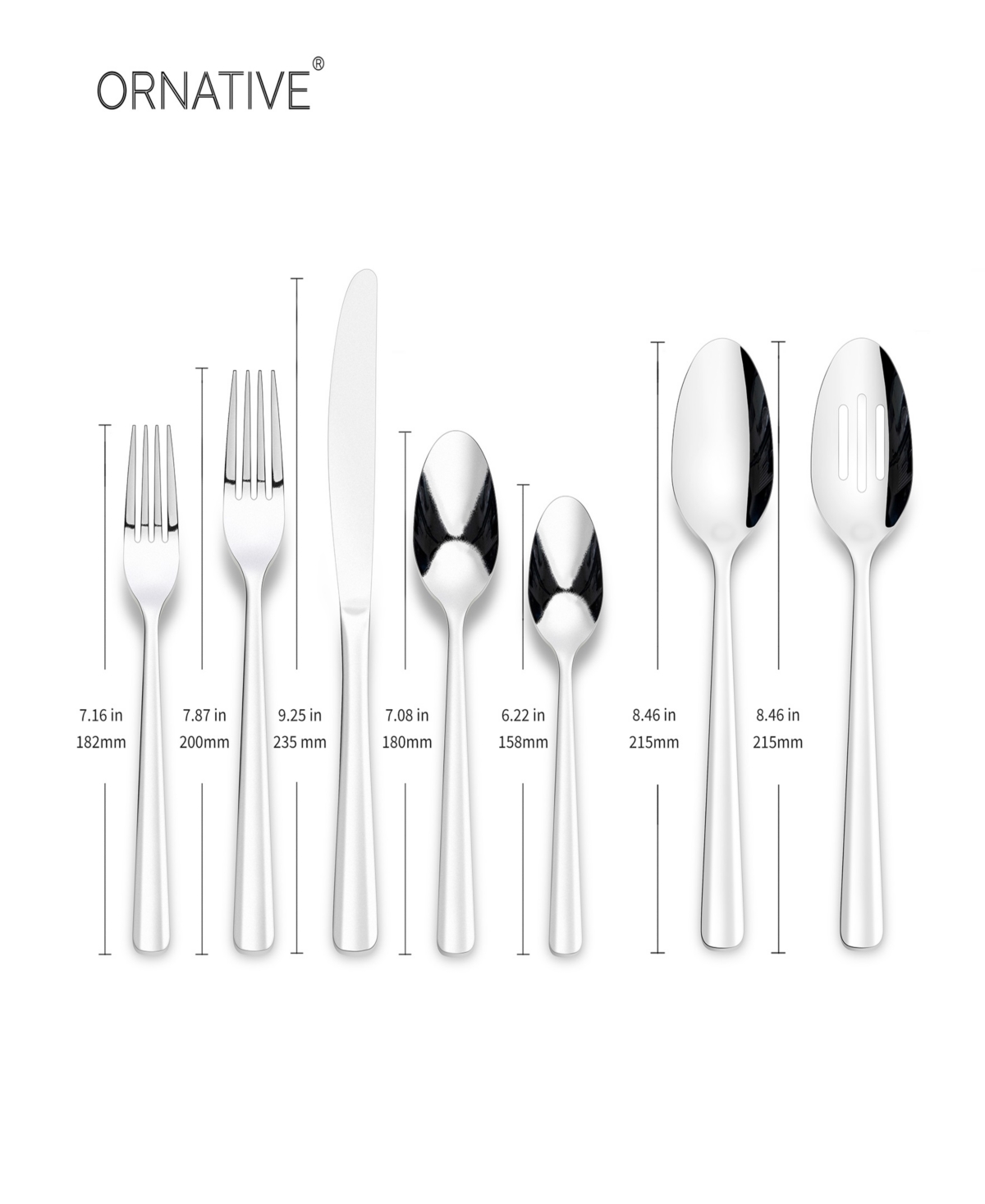 Ornative Alicja Service For 8 42 Piece Flatware Set With Wire Caddy In Silver