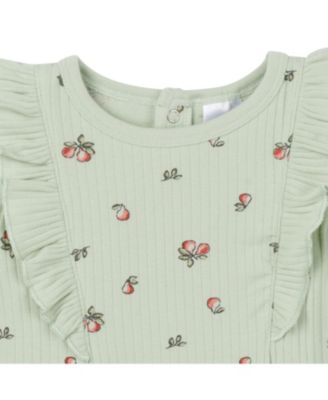 Baby Girls Ruffled Long Sleeve Romper