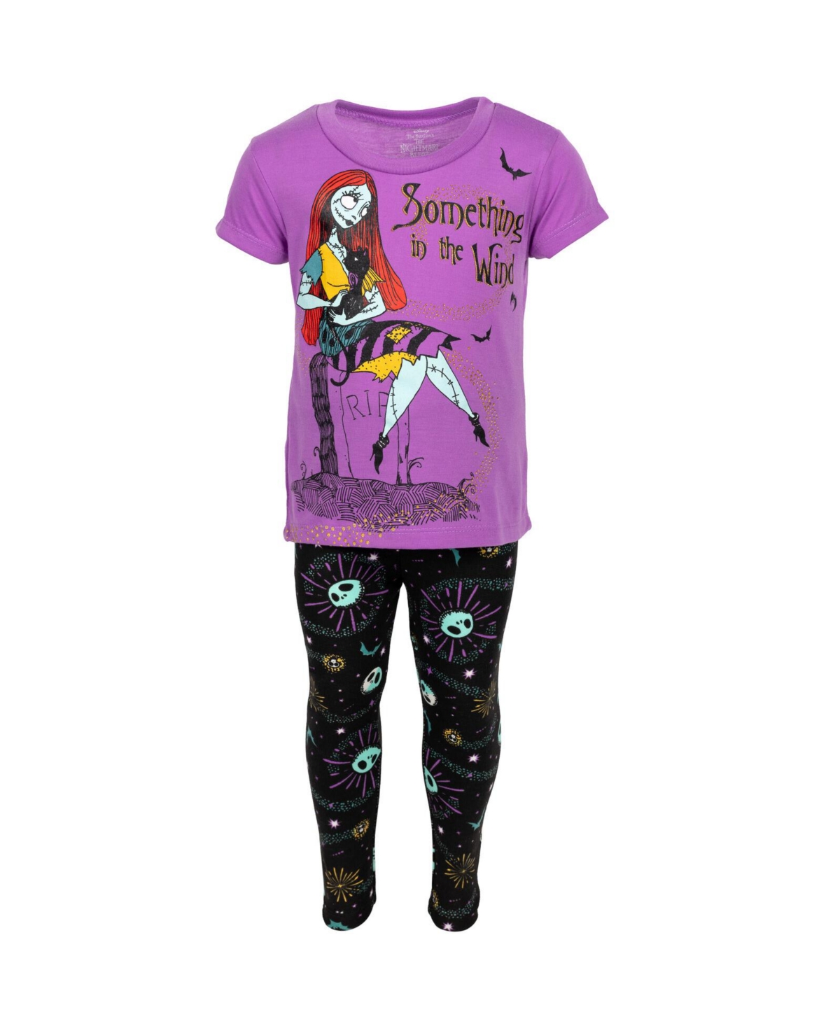 Disney Girls Nightmare Before Christmas Sally Jack Skellington T-Shirt and Leggings Outfit Set to -/ black