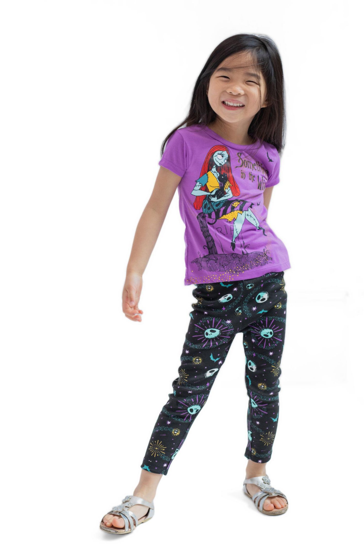 Little Girls Halloween 2-Piece T-Shirt and Leggings Set