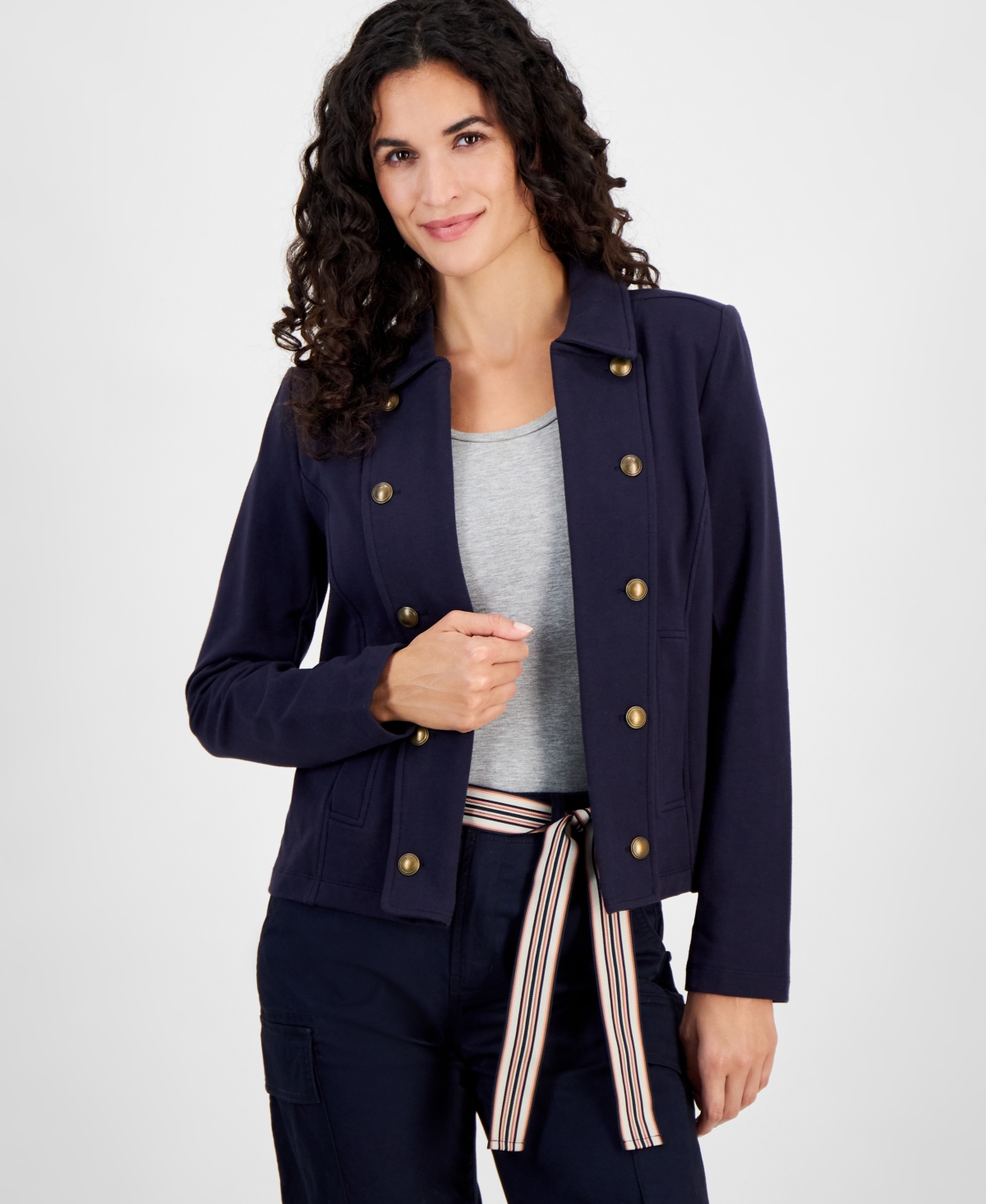 Nautica Jeans Women's Open-front Captain's Jacket In Night Sky