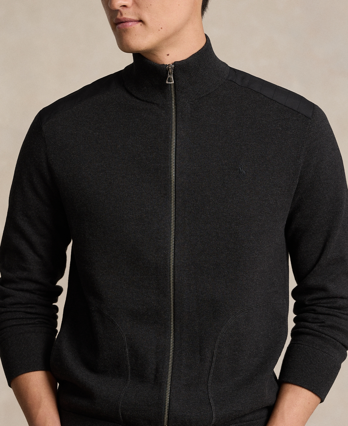 Polo Ralph Lauren Men's Hybrid Full-Zip Mockneck Sweater