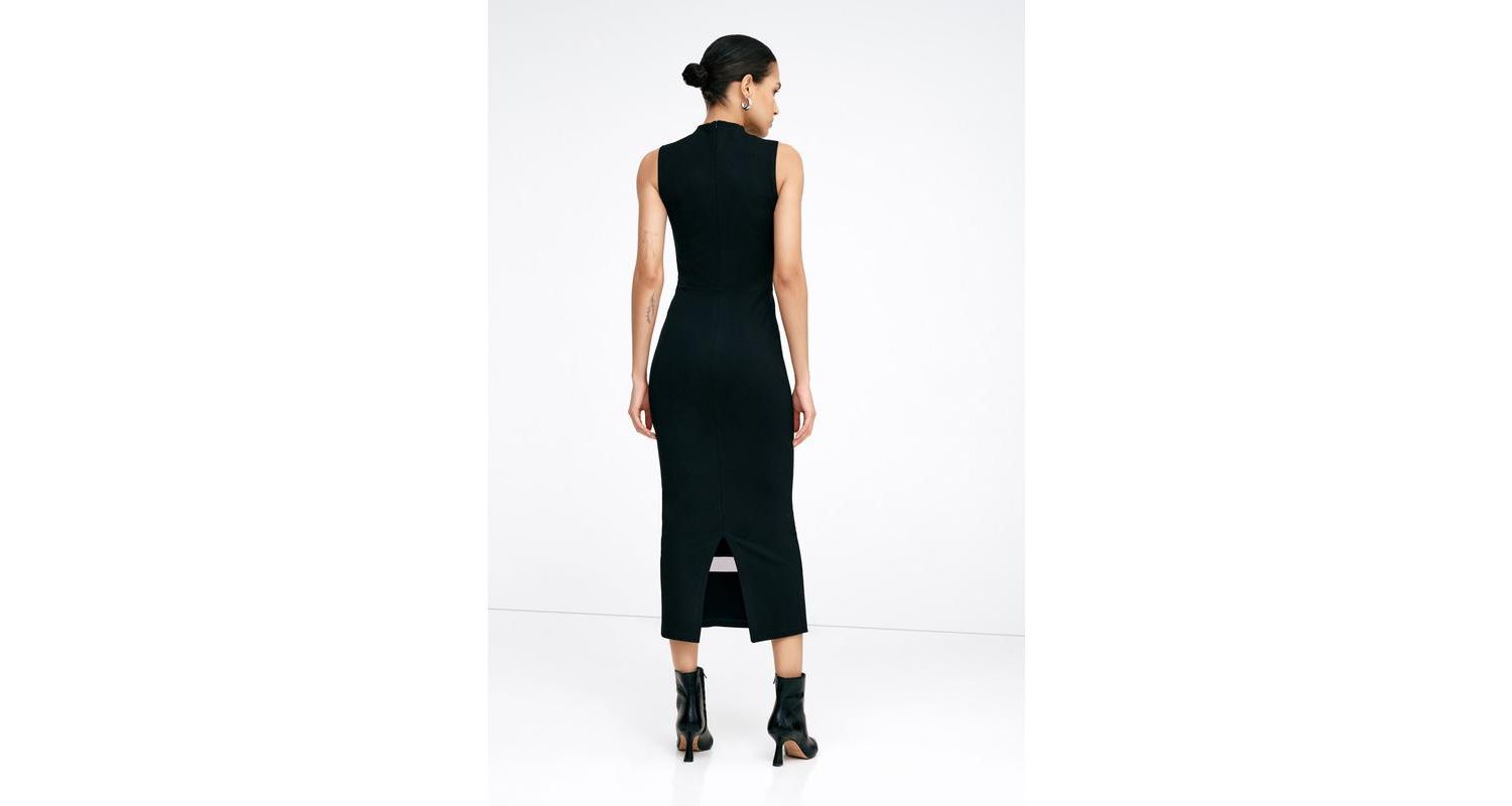 Women's Cleo Mock-Neck Mesh-Detail Sleeveless Midi Dress