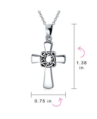 Viking Irish Celtic Knot Eternal Thorns of Christ Cross Pendant Necklace Sterling Silver 16 Inch