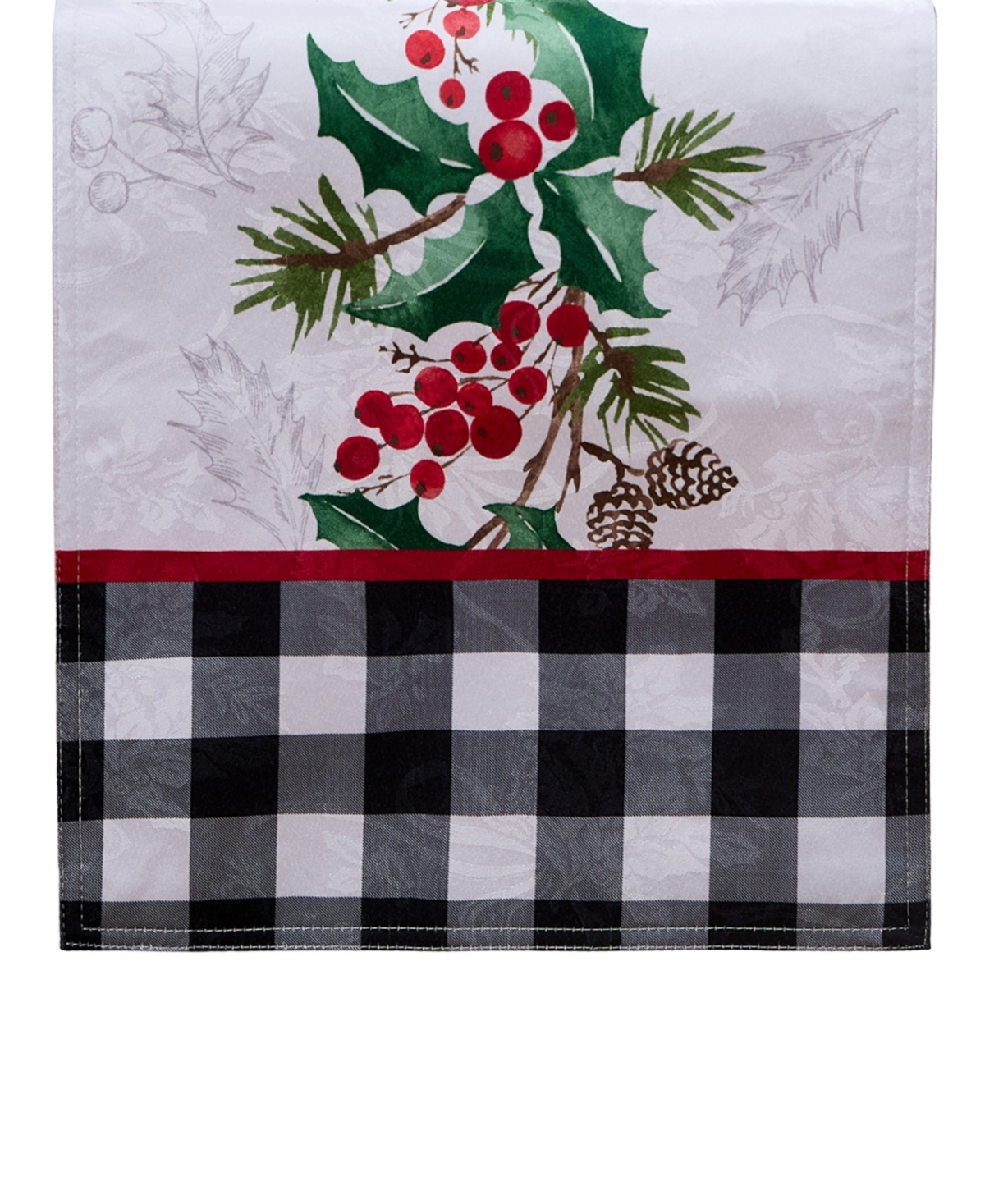 Elrene Holly Charm Holiday Fabric Table Runner, 70"x 14" In Multi