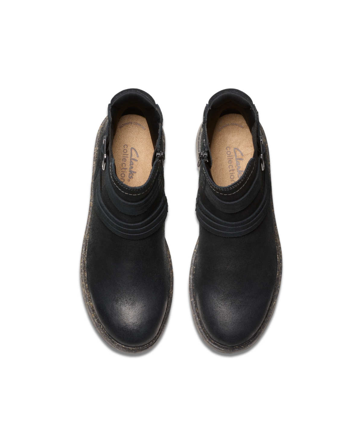 Clarks Women's Collection Noralyn Strap Boots In Black Suede