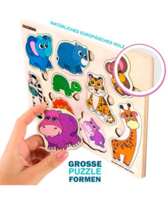 Learning Travel Toddler Wooden Puzzles Ages 2-4  Animals Shapes
