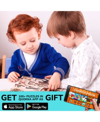 3xSET Wooden Montessori Puzzles for Toddlers 1-3 – Learning Realistic Animals