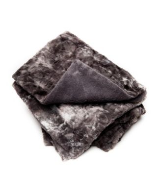 Premium Wolf Faux Fur Throw Blanket - Soft, Fuzzy Sherpa & Minky Throw Blanket - For Bed or Couch - 60" x 70” - Chocolate