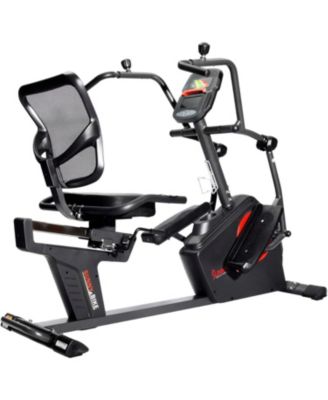 Electromagnetic Recumbent Cross Trainer Exercise Elliptical Bike w/Arm Exercisers, Exclusive SunnyFit App Bluetooth Connectivity