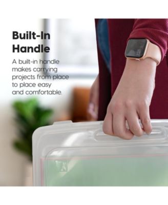 10 Pack 8.5" x 11" Portable Project Case Container with Snap-Tight Latch, Clear