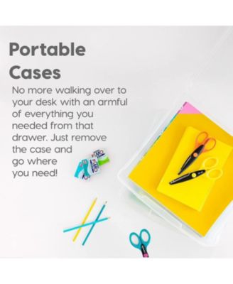 USA Fits 12" x 12" Paper, 6-Tier Scrapbook Rolling Storage Cart with Organizer Top for Papers Vinyl Tools Office Art and Craft Supplies Yarn Black Frame with 6 Clear Cases Built in Handle Wheels