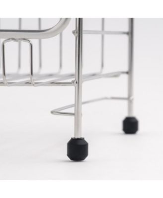 2-tier Medium-sized Dish Rack with Drain Spout, White