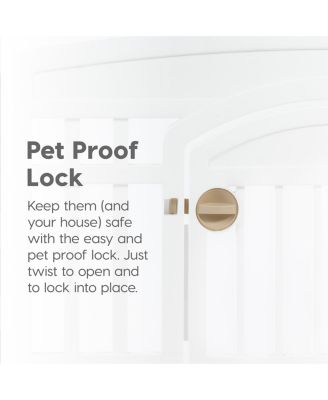 USA 24" Exercise 10-Panel Pet Playpen with Door, Small Medium Dogs, Keep Pets Secure, Easy Assembly & Storing, Fold It Down, Customizable, Black