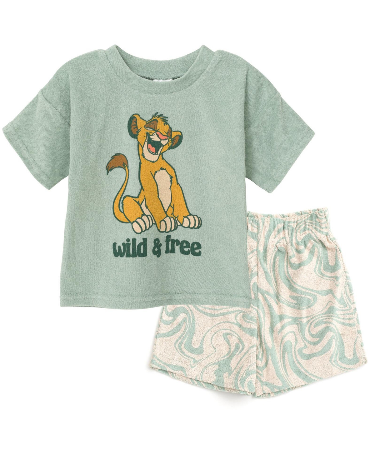 Disney Toddler Boys Lion King Mickey Mouse Cars T-Shirt and Shorts Outfit Set to (2T - 10-12) - Green