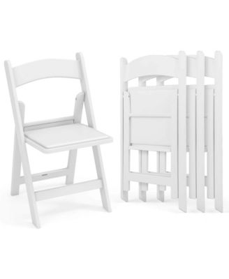 Resin Folding Chairs with Padded Seat All-Weather Resin Frame Patio