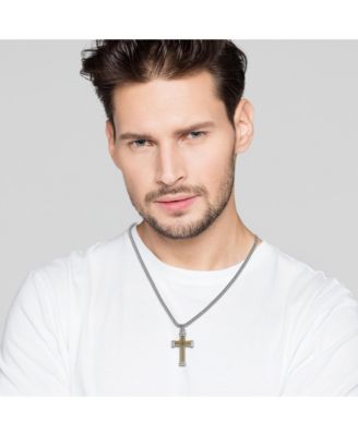 Stainless Steel (316L) Two Tone Cross Necklace