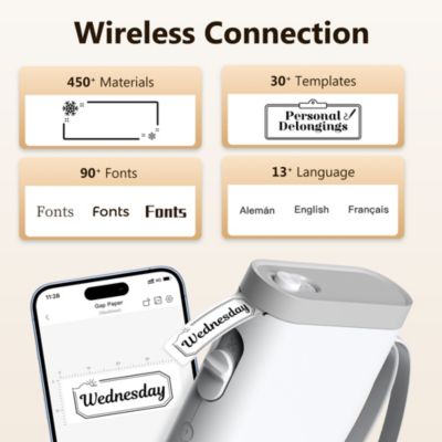 Label Maker Machine with Tape, P21-A Portable Bluetooth Label Printer, Wireless Built-in Cutter Sticker Maker Mini Label Makers with Multiple Templates for Organizing Storage Office Home, Green